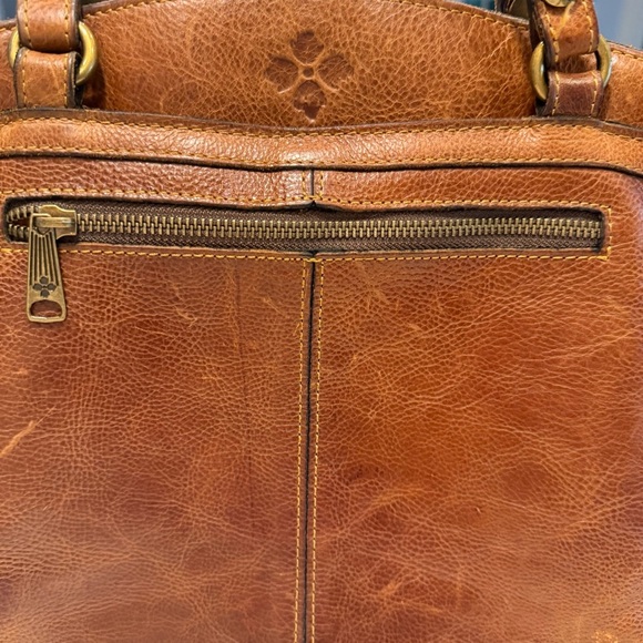 Patricia Nash Poppy Tote Heritage Shoulder Bag, Italian Leather, Tan, Top Zip - Picture 4 of 16